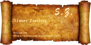 Simon Zenina névjegykártya