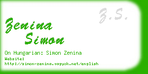 zenina simon business card